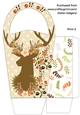 LARGE ROUND TOP GIFT BAG - STAG WITH FLOWERS