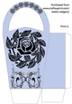 LARGE ROUND TOP GIFT BAG - BLACK ROSE