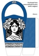 LARGE ROUND TOP GIFT BAG - LADY WITH FLOWERS IN HAIR