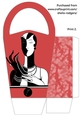 LARGE ROUND TOP GIFT BAG - ART DECO LADY IN PEARLS