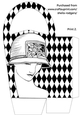 LARGE ROUND TOP GIFT BAG - ART DECO LADY IN HAT
