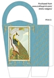 LARGE ROUND TOP GIFT BAG - PEACOCK