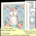 7x7 Watercolour Baby Animal - Owl