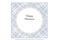 7X7 CHRISTMAS INSERT - BLUE AND WHITE TARTAN AND LACE 2
