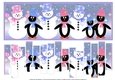 SLAT CARD - SNOWMEN AND PENGUINS