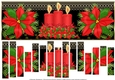 SLAT CARD - POINSETTIA AND CANDLES
