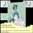 Vintage Lady With White Roses