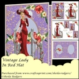 Vintage Lady In Red Hat