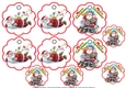 10 Scalloped Santa Gift Tags