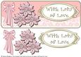 Large Dl with Lace - Pink Glass Flowers