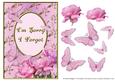 Pink Rose Corner with Butterflies - Belated