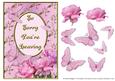 Pink Rose Corner with Butterflies - Sorry You're Leaving