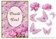 Pink Rose Corner with Butterflies - Thank You