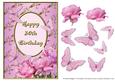 Pink Rose Corner with Butterflies - 30th Birthday