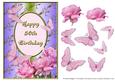 Pink Rose Corner with Butterflies - 50th Birthday