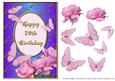 Pink Rose Corner with Butterflies - 70th Birthday