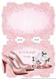 Pink Strip Card - Shoes and Roses - Mother