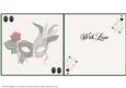 6 Inch Card - Venetian Mask - Red Rose and Silver - Insert