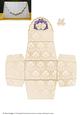 Small Favour Box - Cream Damask with Purple Lilies