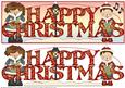 Large Dl Card - Happy Christmas Carol Singers 1