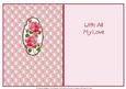 Valentine Cluster Card - Pink Roses - Insert
