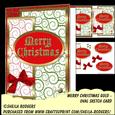 Oval Sketch Card - Merry Christmas Gold
