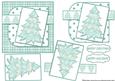 Tilted Rectangle Sketch Card - Aqua Christmas Tree 2