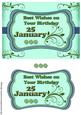 Day of the Year Birthday - January 25