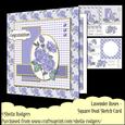 Square Oval Sketch Card - Lavender Roses