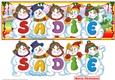 SNOWMEN NAMES LARGE DL - SADIE