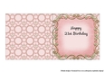 21 Birthday Coral Insert