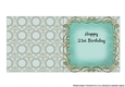 21 Birthday Teal Insert