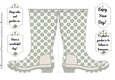 WELLIES - GREEN DOTS