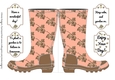 WELLIES - PEACH LEAVES