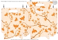 Gusset Sided Gift Bag - Birds and Leaves Orange