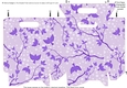 Gusset Sided Gift Bag - Birds and Leaves Purple