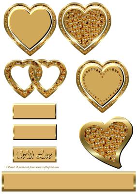 Pearl & Gold Hearts