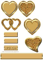 Pearl & Gold Hearts