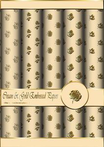 Cream & Gold Embossed Floral