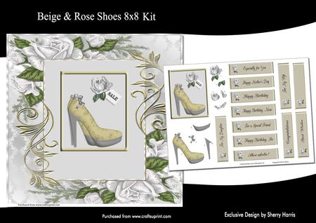 Sweet Beige & Rose Shoes 8x8 Mini Kit