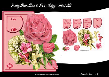 Pretty Pink Rose & Fan - Edgy - Mini Kit