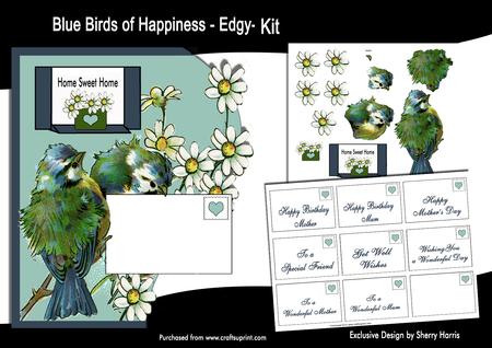 Blue Birds of Happiness & Daisies - Edgy Kit