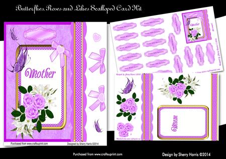Butterflies, Roses & Lilies - Scalloped Kit