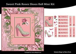 Sweet Pink Roses Shoes 8x8 Mini Kit