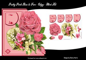 Pretty Pink Rose & Fan - Edgy - Mini Kit