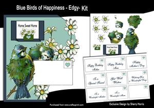 Blue Birds of Happiness & Daisies - Edgy Kit