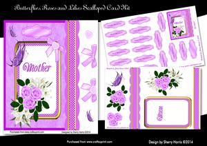 Butterflies, Roses & Lilies - Scalloped Kit