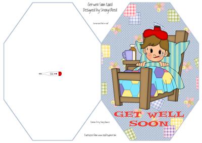 Get Well Soon Octogon Shaped Card