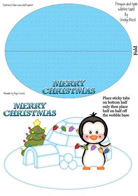 Christmas Penguin and Igloo Wobble Card