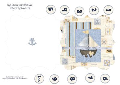 Boys Nautical Shaped Age Card